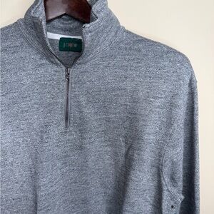 J.CREW Men’s Oarsman Quarter Zip Heavyweight Cotton Pullover. Small.Heather Grey